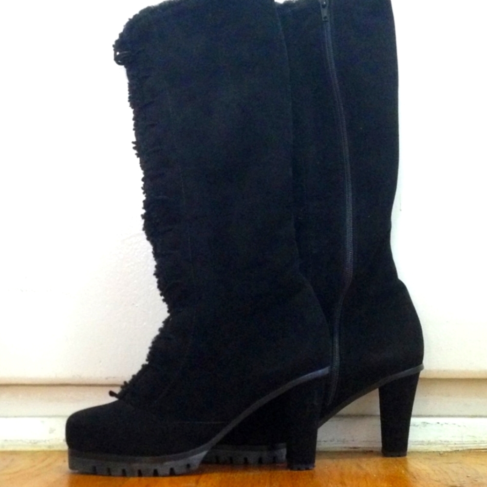 Marc Jacobs Shearling Black Suede  boot
